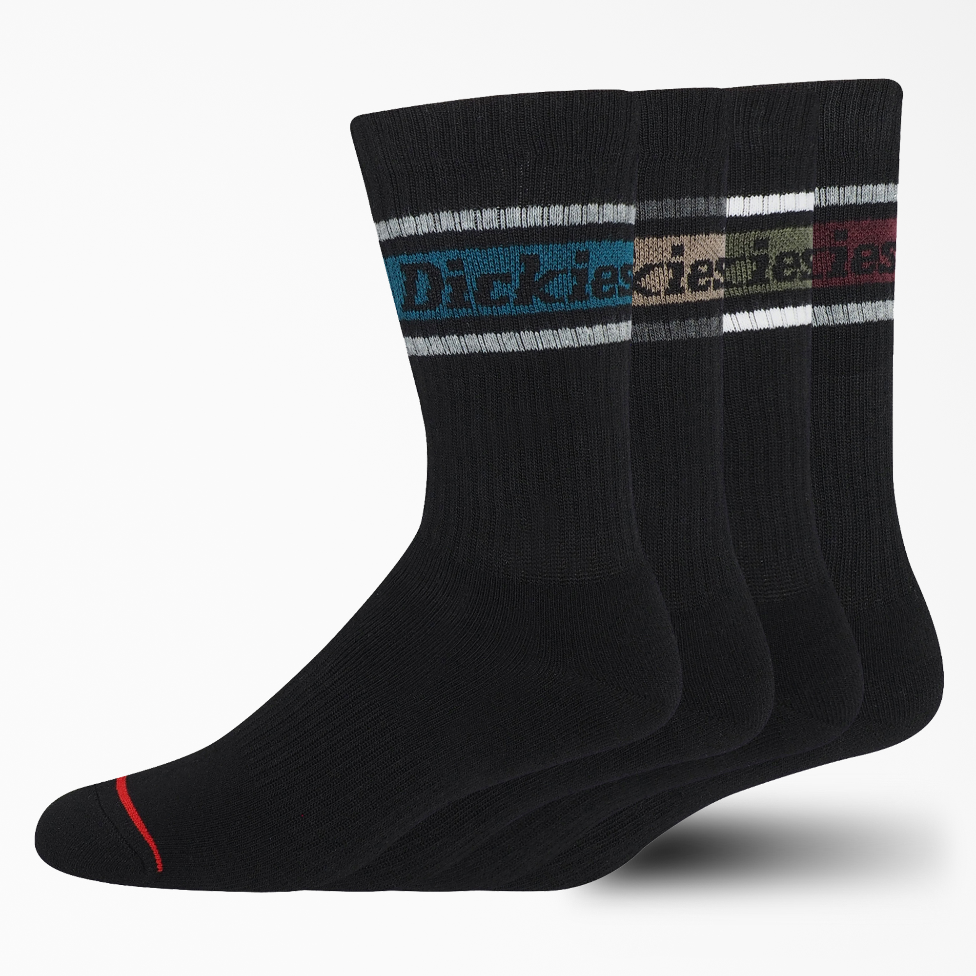 Crew Socks, 4-Pack - Black/Fall Stripe (BSF)