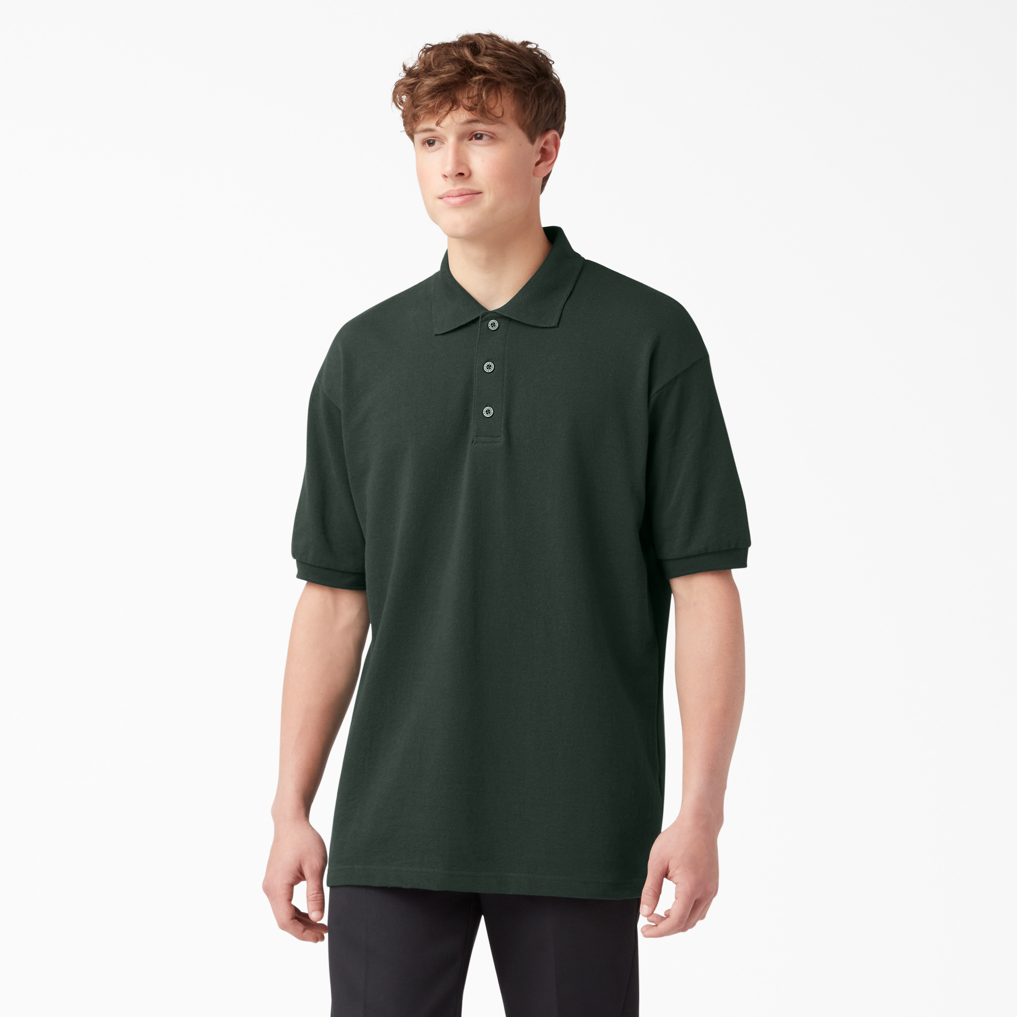 Adult Sized Short Sleeve Pique Polo Shirt - Hunter Green (GH)